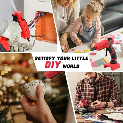 Cordless Hot Glue Gun for Milwaukee 18V Battery with 30pcs 7mm Sticks 30s Quick Preheat for Arts & Crafts & DIY (No Battery)