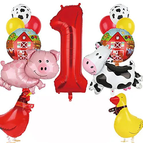 Farm Animals Tableware Plates Cups Napkins Tablecloth Farm Birthday Party Decor Birthday Banner Farm Animals Pig Cow Balloon