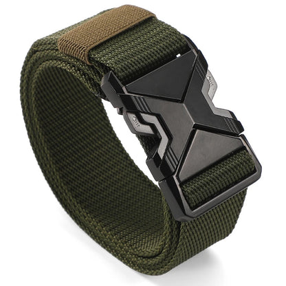 The New Men's 125cm Buckle Belt Nylon Braided Lightweight Breathable Daily Commuter Men's Belt