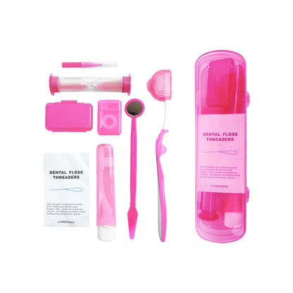 Dental Oral Care Tool Kit Orthodontic Teeth Cleaning Whitening Tool Portable Interdental Brush Foldable Dental Mirror Toothbrush