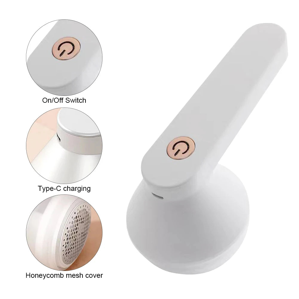 Electric Lint Remover Debobbler Clothes Shaver 6 Blades Portable Fuzz Remover USB Rechargeable Detachable Case for Home Travel