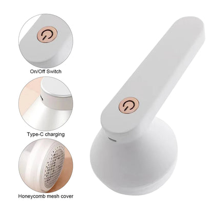 Electric Lint Remover Debobbler Clothes Shaver 6 Blades Portable Fuzz Remover USB Rechargeable Detachable Case for Home Travel