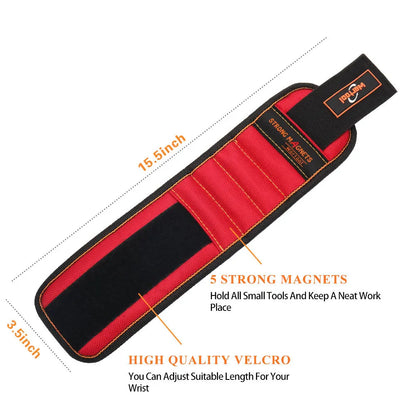 Magnetic Wristband with Super Strong Magnets Holds Screws, Nails, Drill Bit. Unique Wrist Support Design Cool Handy Gadget Gifts