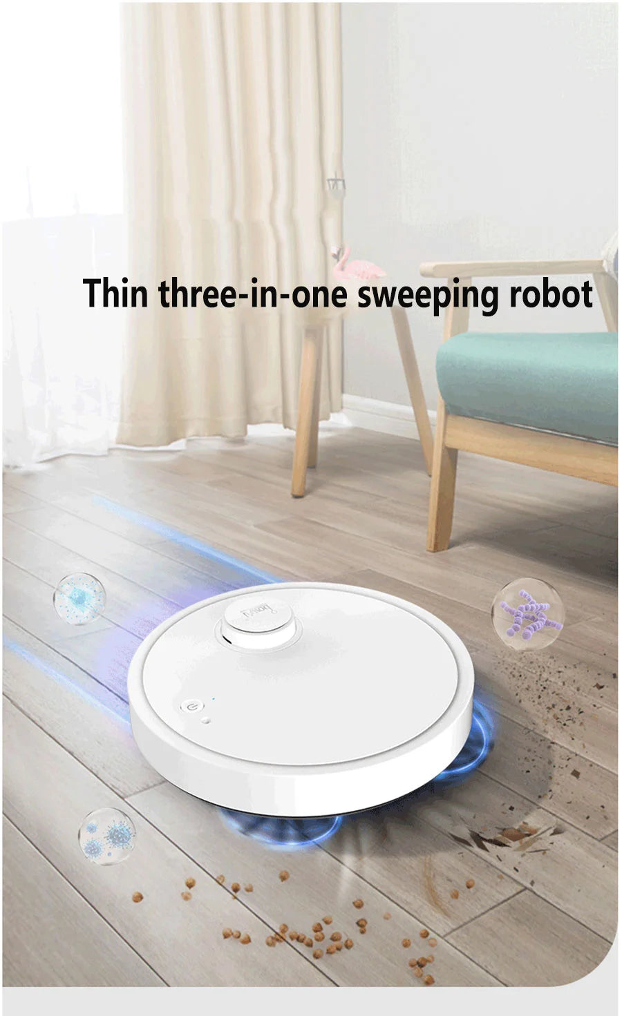 Upgraded 3-in-1 Robot Vacuum Cleaner Wireless Automatic Ultra-Thin Smart Sweep Mop Wet/Dry Vacuum Smart Home Robot Cleaners