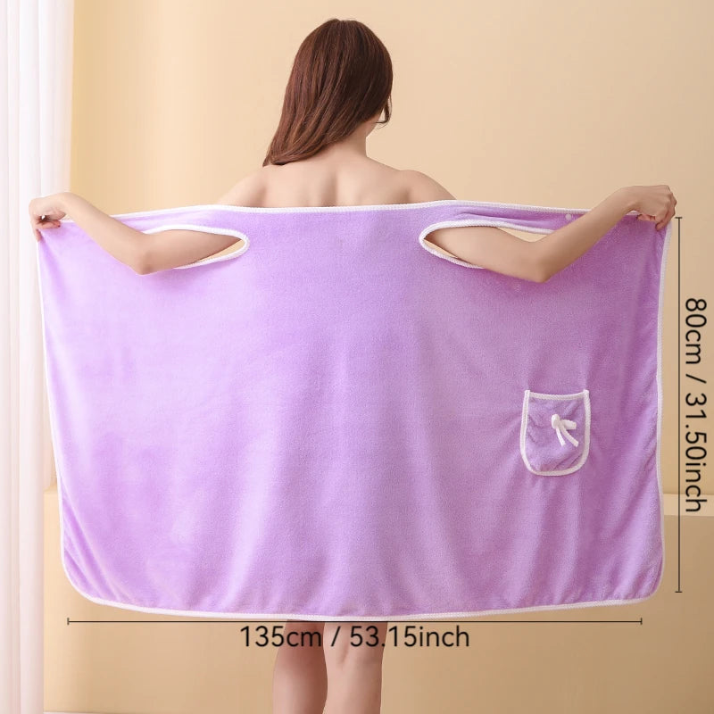 Womens Bath Towels Girls Wearable 140*85Cm Fast Drying Bathing Beach Spa Bathrobes Wash Clothing, Shower Bath And Gym Towel