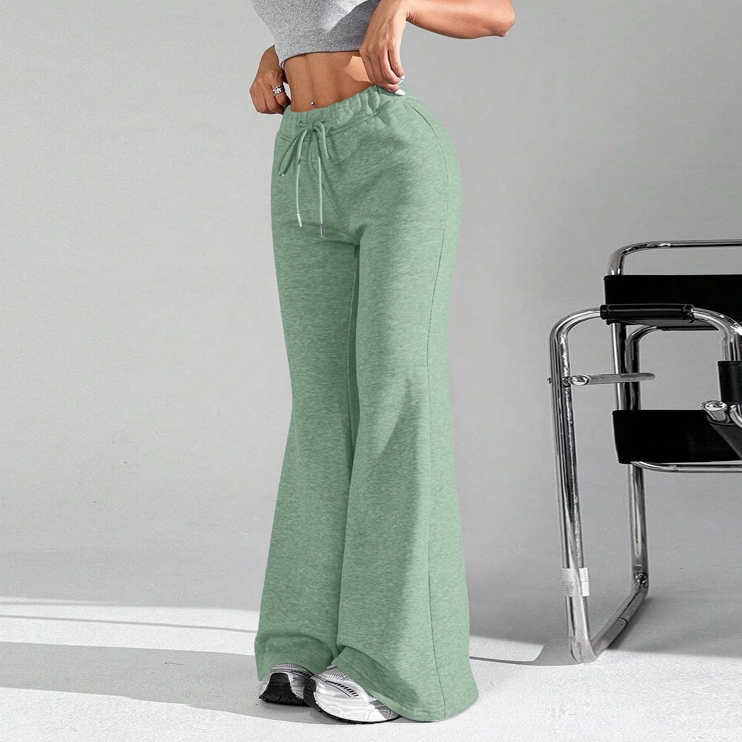 Clothes For Woman Leisure Flares Home Pant Bell-Bottoms Pants Woman Tracksuit Female Sport Trousers Solid Color Pantalones Mujer
