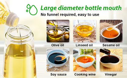 1-2PCS 2in1 Olive Oil Dispenser Bottle 500ml Plastic Oil Sprayer Cooking Oil Spray Tank BBQ Baking Picnic Kitchen Tools for Home