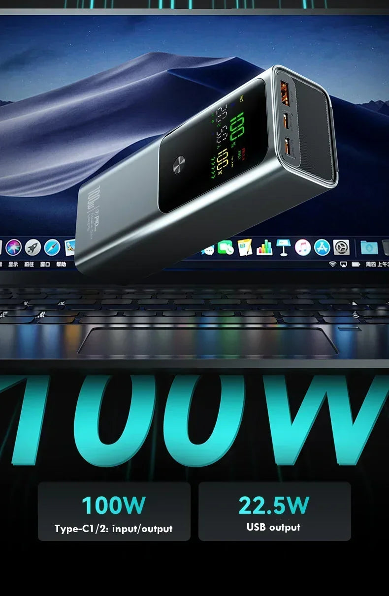 20000mAh High Quality Power Bank 100W Portable Fast Charging Powerbank External Spare Battery For IPhone Xiaomi Laptop 보조배터리