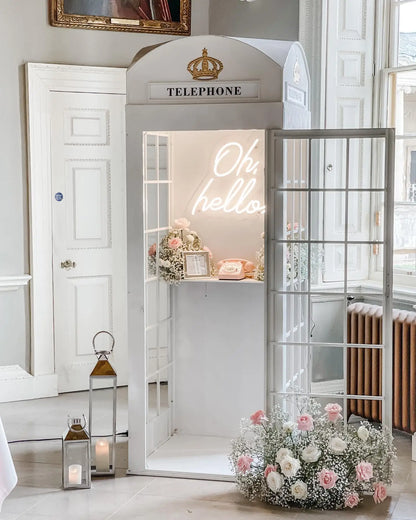 White Phone Booth with Audio Guestbook Phone London Wedding Telephone Booth for Wedding Events Decoration