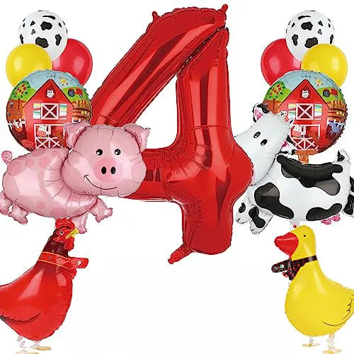 Farm Animals Tableware Plates Cups Napkins Tablecloth Farm Birthday Party Decor Birthday Banner Farm Animals Pig Cow Balloon