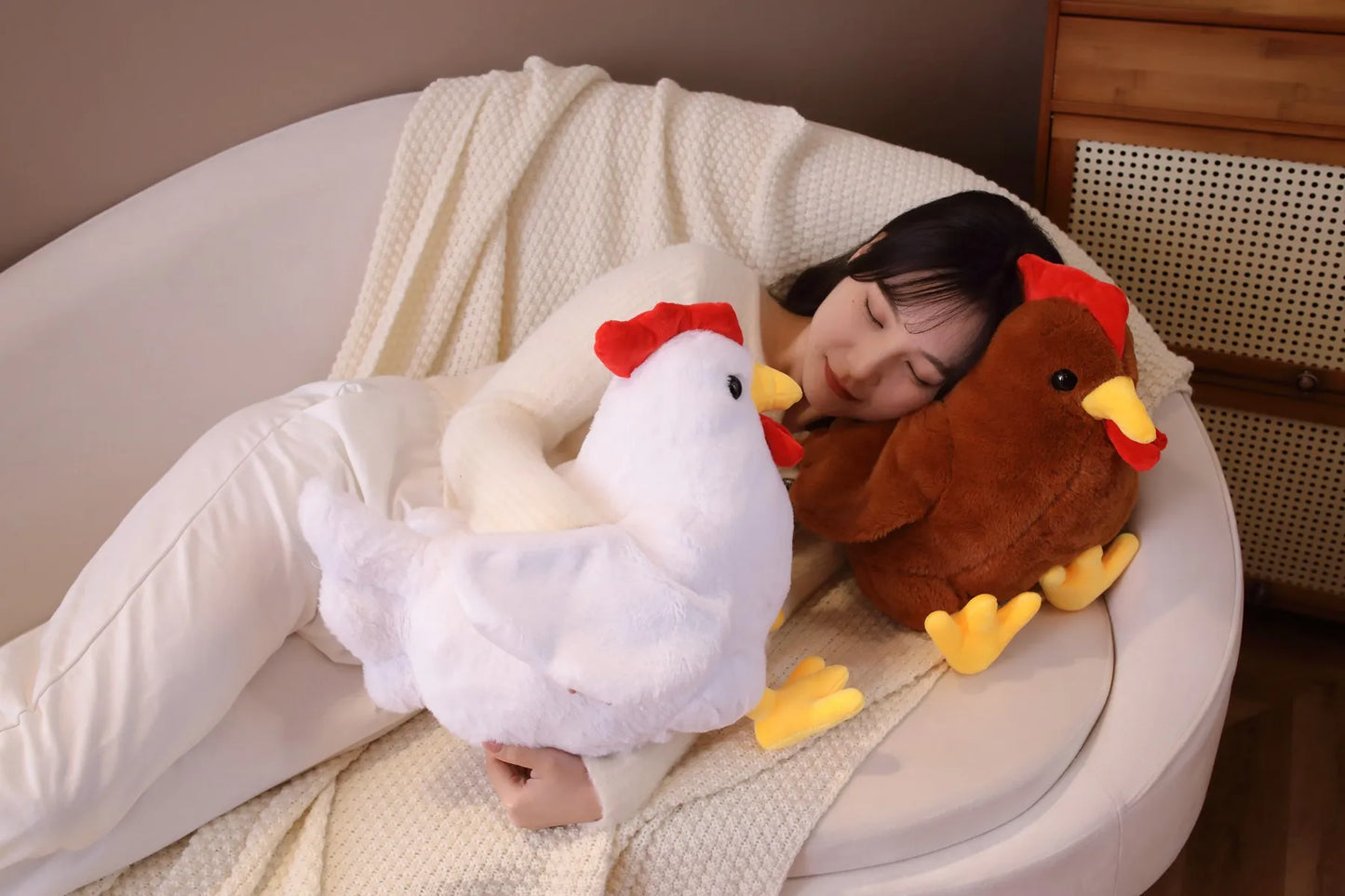 Plush toy chicken doll cute hen ragdoll girl pillow big chick children's day gift doll