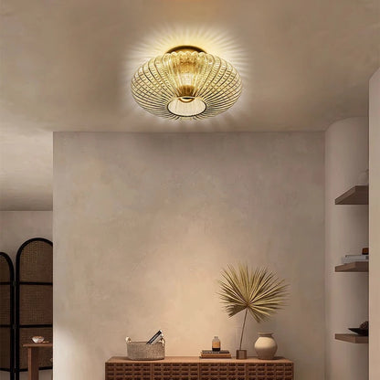 Nordic Glass Wall Lamp Retro Corrugated Design Suitable For Decorative Wall Lamps In Corridor Bedrooms Living Rooms Study Rooms