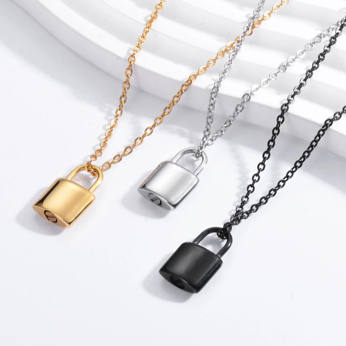 New Style Stainless Steel Small Pad Lock Cremation Ashes Urn Necklace Jewelry Keepsake Pendant Lock Memorial Jewelry