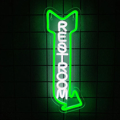 LED Rest Room Neon Sign For Wall Decor,  Bathroom Hotels, Bars, Hospitals, Homes And Other Places With Toilets,USB Powered.