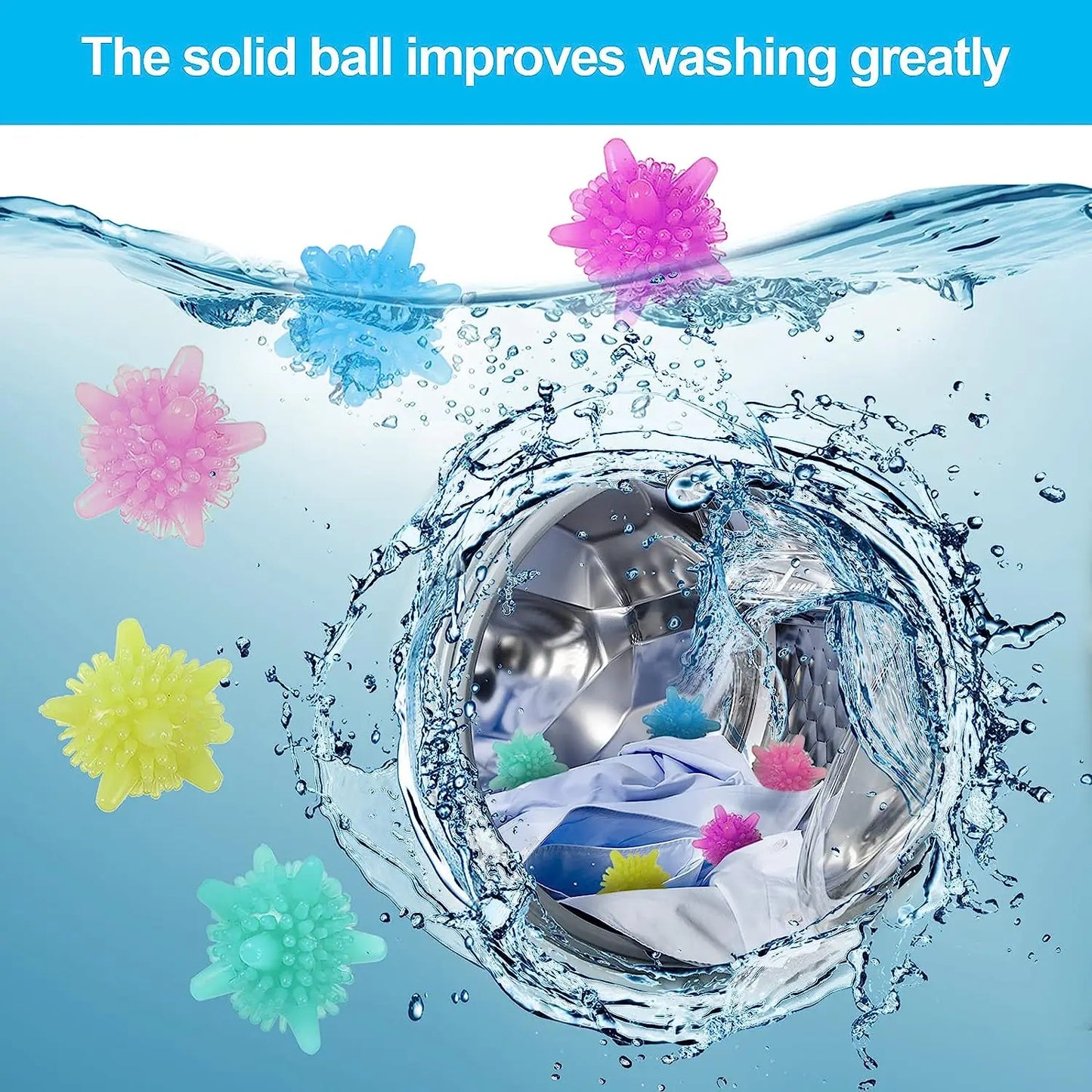 10/5/1PCS Reusable Laundry Ball for Washing Machine Lint Remover for Clothing PVC Solid Washing Anti-knot Clothes Dryer Balls