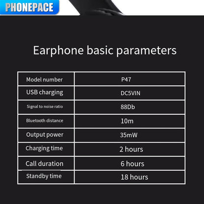 Stereo P47 Headset 5.0 Bluetooth Headset Folding Series Wireless Sports Game Headset for iPhone XiaoMi