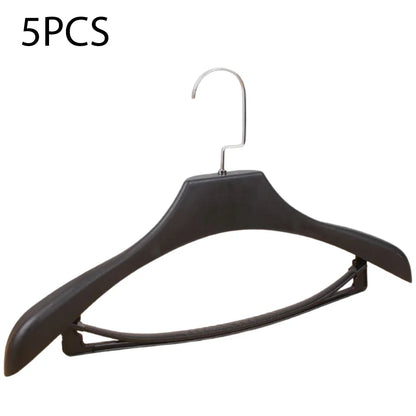 5Pcs Wide Shoulder Plastic Clothing Hanger,Suit Clothes Hanger Seamless Coat Drying Racks ,Wardrobe Room Storage Organizer