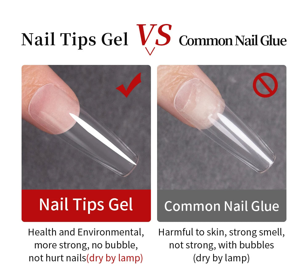 AWStorG 15ML Nail Tips Glue Gel For Falses Nail Tips Fast Extension 3 IN 1 Function Nails Art Transparent Gel Polish Soak Off UV