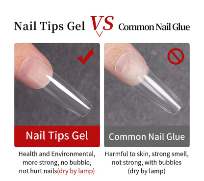 AWStorG 15ML Nail Tips Glue Gel For Falses Nail Tips Fast Extension 3 IN 1 Function Nails Art Transparent Gel Polish Soak Off UV