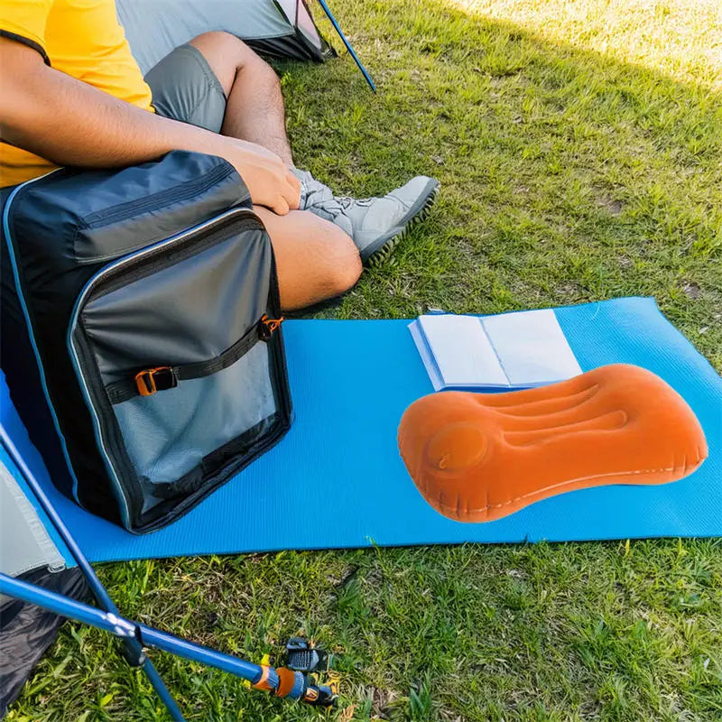 Camping Pillow Inflatable Travel Pillow 1pc Portable Neck Rest Press to Inflate Compact Air Pillow for Beach Office Home Travel