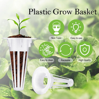 120pcs Hydroponic Garden Accessories Pod Kit Including Grow Baskets Transparent Insulation Lids Plant Grow Sponges Labels For Se