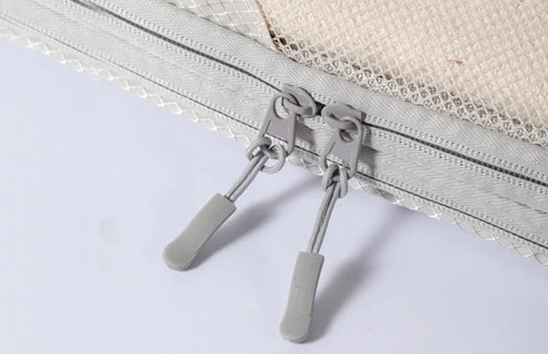 5-Piece Mesh Compression Packing Cubes Set Travel Storage Bag Large Capacity Waterproof Luggage Clothing Underwear Storage Bag