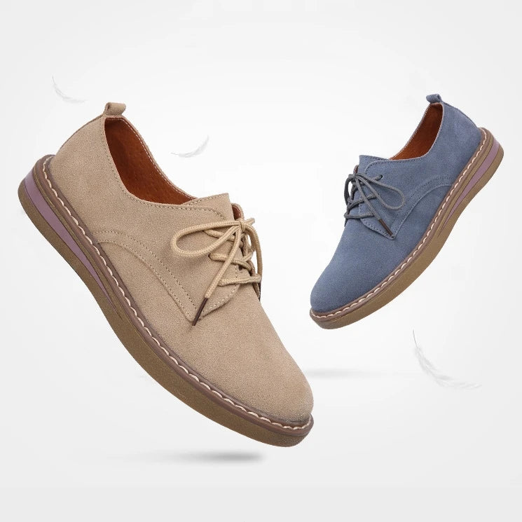 Fashion Woman Comfortable Daily Business Office Shoes Lace Up Genuine Leather Casual Women's Shoe Spring Autumn