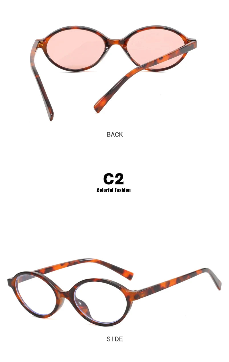 Vintage Oval Sunglasses Women Fashion Sun Glasses for Female Sexy Ladies Small Frame Round Eyewear