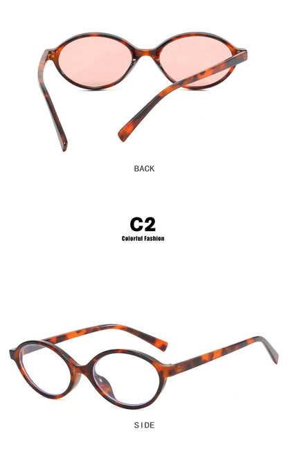 Vintage Oval Sunglasses Women Fashion Sun Glasses for Female Sexy Ladies Small Frame Round Eyewear