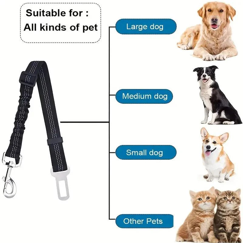 Top-grade Pet Car Safety Belt Dogs Cats Safety Belt Reflective Line Adjustable Seat Belt Length Suitable Any Dog Traction Collar
