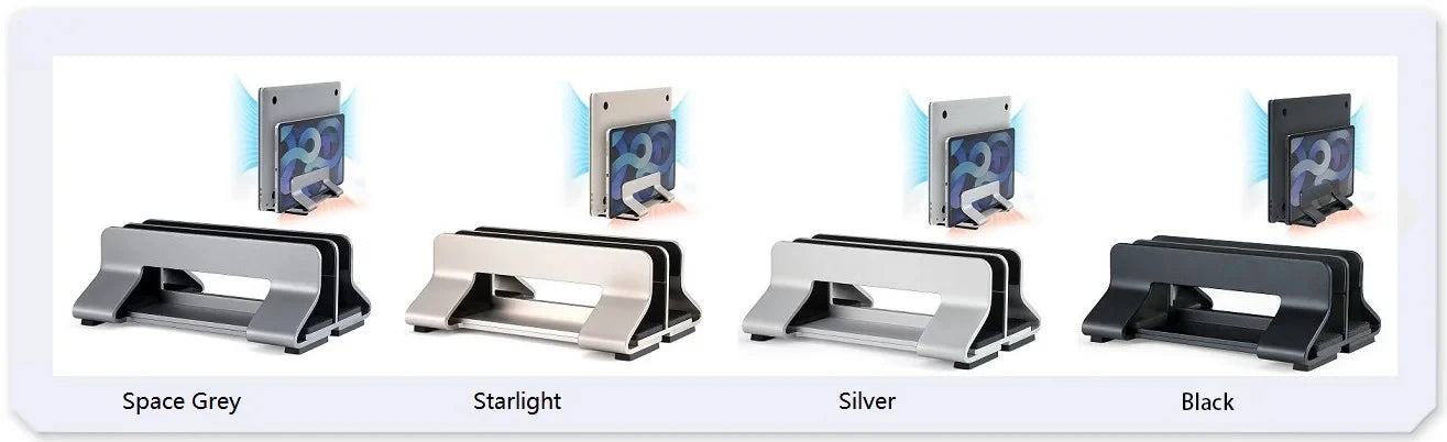 Laptop Stand Vertical Tool-Free Adjustable Aluminum Vertical Laptop Stand Holder Width From 12-30mm Support Almost All Laptop