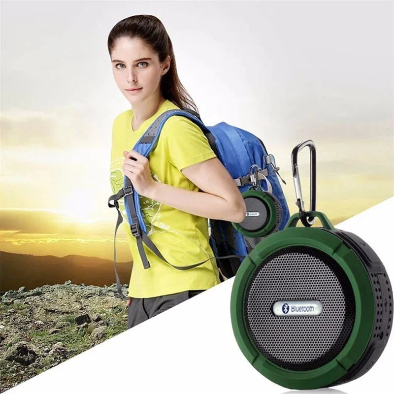 Outdoor Waterproof Bluetooth Speaker, Wireless Portable Mini Shower Travel Speaker with Subwoofer for Sports Pool, Beach, Hiking