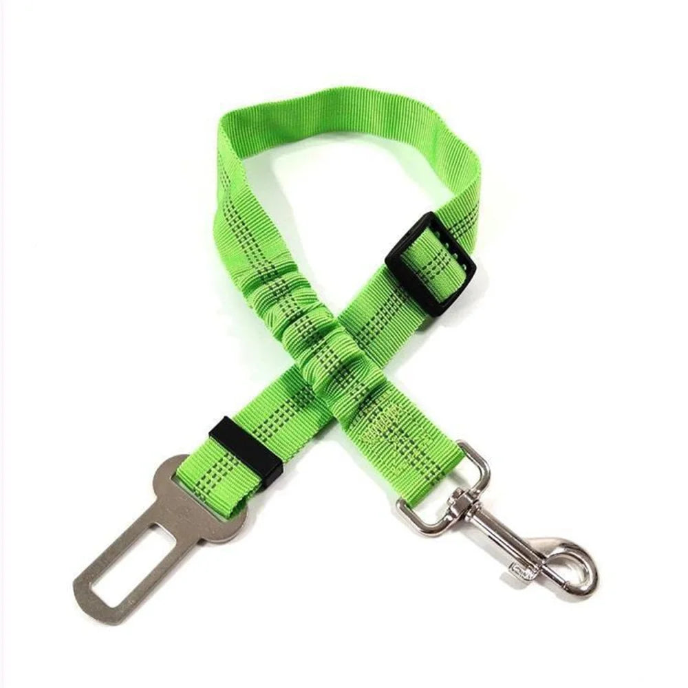 Dog Car Seat Belt Nylon Retractable Buffer Elastic Reflective Safety Traction Rope Dog Leash Harness Dog Outdoor Supplies