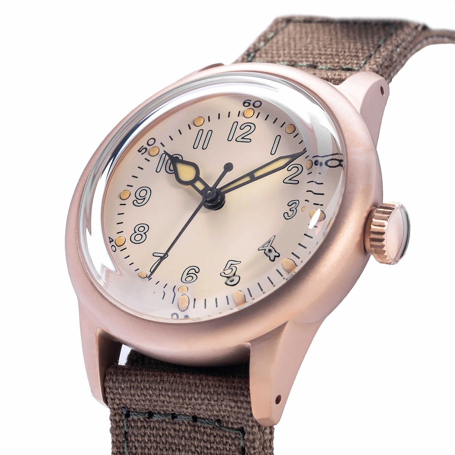 【SHY035】THORN Watch CuSn8 Tin Bronze Watch 36mm Diameter WWII Military Watch Retro Watch Trendy Men's Watch NH35 Movement