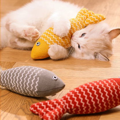 Cat Fish Toy Cat Scratcher Catnip Toy Interactive Simulation Fish Cat Mint Fidget Toys Stuffed Playing Toy For Cat Kitten