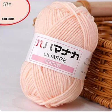 Multi-purpose 25g/ball Milk Cotton Yarn for DIY, Handmade Crafts, Amigurumi, Hats, and Bags