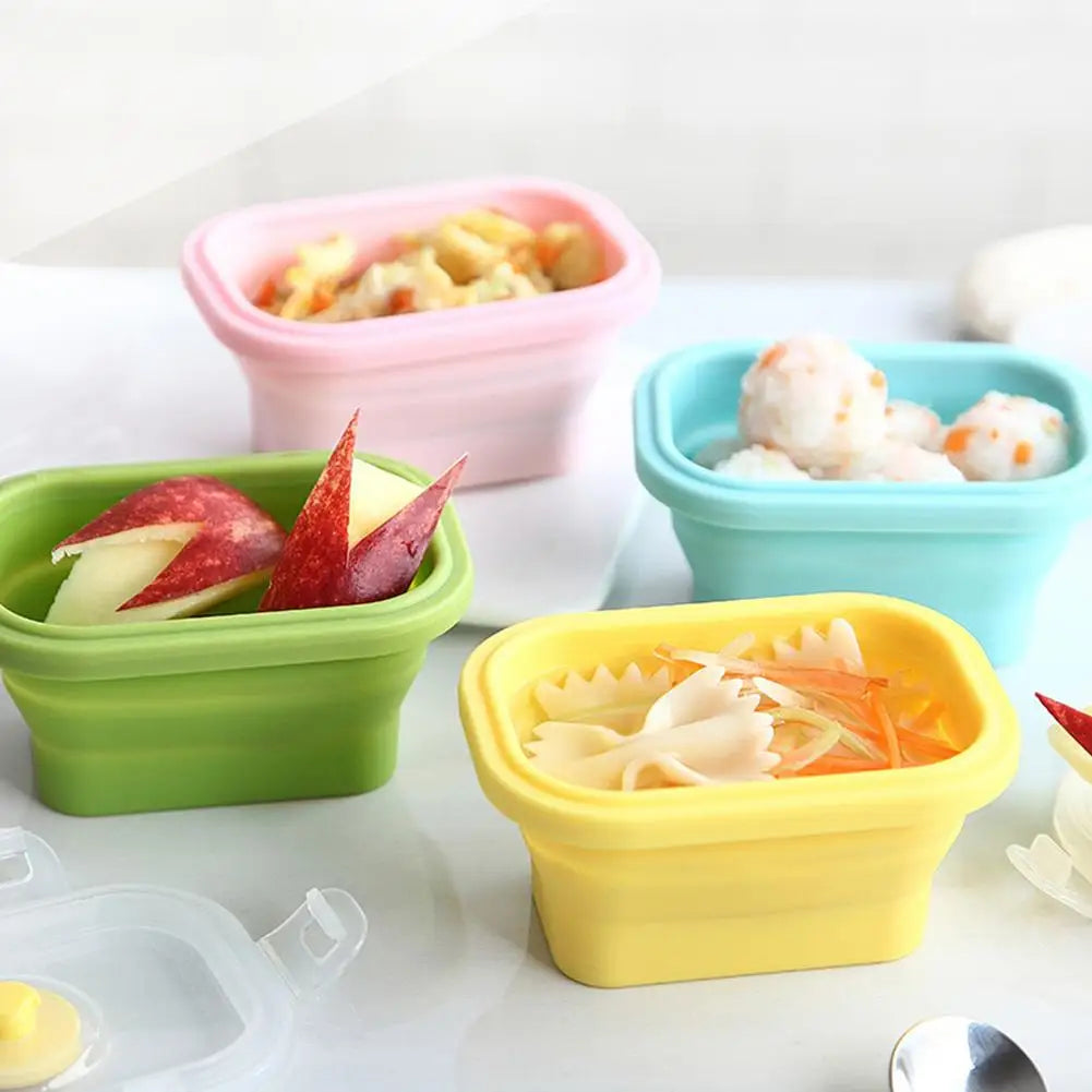 4pcs Refrigerator Organizer Food Storage Container with Lid Handle Fresh-Keeping Box Case Fridge Reusable Crisper Storage