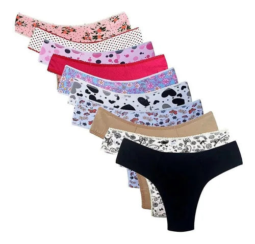 10 Panties Cotton Cotton Thong Basic Lingerie Wholesale