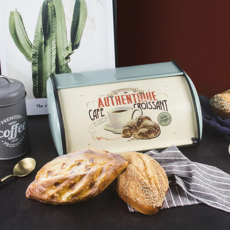 Bread Bin Bread Holder Large Capacity Stainless Steel Bread Box Holder Bin Container Kitchen Storage Organizer Bread Storage Box