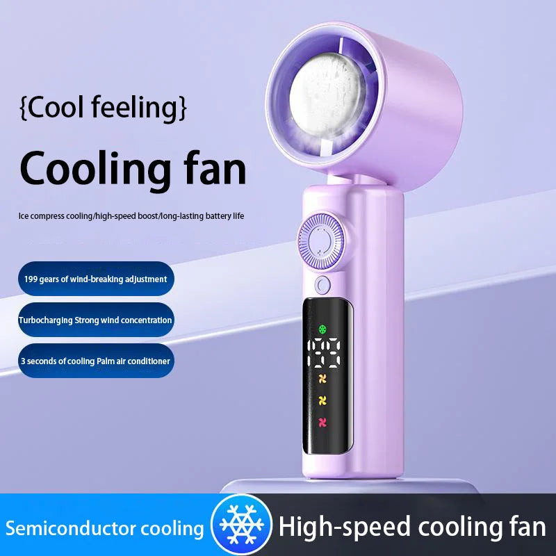Electric Fan Handheld Fan 199 Gears High Speed Semiconductor Cooling Handheld Fan Mini Portable Folding USB Small Fan