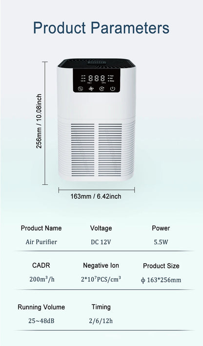 Air Purifier for Home Household Air Purifier Cleaner with Aromatherapy Ions Generator Odor Eliminator HEPA Smoke Air Freshener