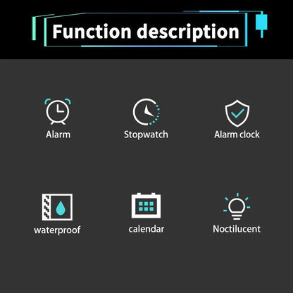 Men Waterproof  Sports Watches Multifunction Electronic Watches Anti Drop and Shock-absorbing Wristwatches