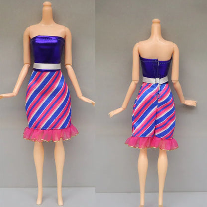 28pcs Fashion Dolls Accessories =1 Gown +3 Dress +2 Suit +2 Swimsuit +3 Glasses +10 Shoes +7 Hanger Clothes for 11.5'' Doll Toys