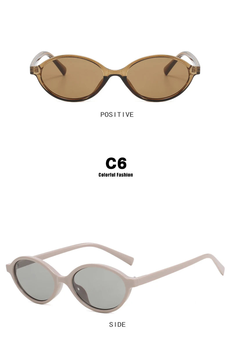 Vintage Oval Sunglasses Women Fashion Sun Glasses for Female Sexy Ladies Small Frame Round Eyewear