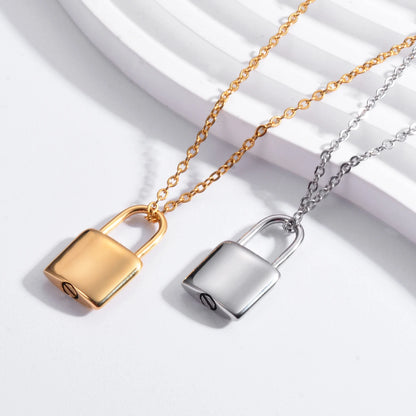 New Style Stainless Steel Small Pad Lock Cremation Ashes Urn Necklace Jewelry Keepsake Pendant Lock Memorial Jewelry