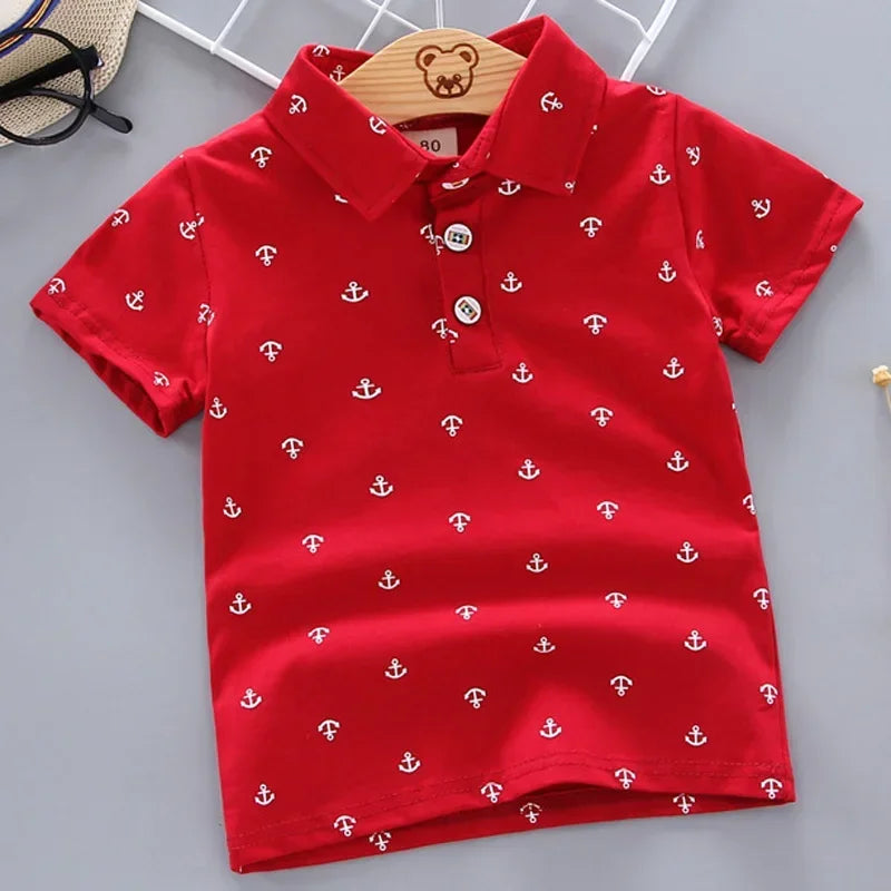 2025 Summer Baby Boys Shirts Short Sleeve Lapel Clothes for Girls Cotton Breathable Kids Tops Outwear 12M-5Y