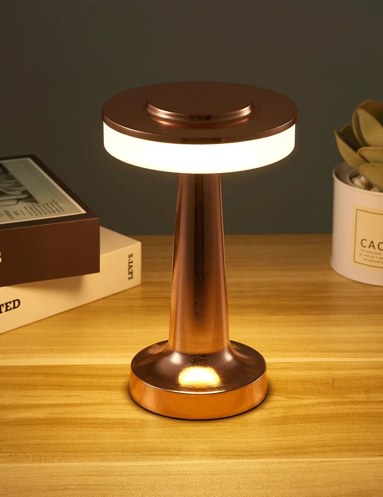 LED Touch Table Lamp Desktop Night Light Rechargeable Cordless Decor Lamp for Restaurant Hotel Bar Bedroom Bedside Light Lamp