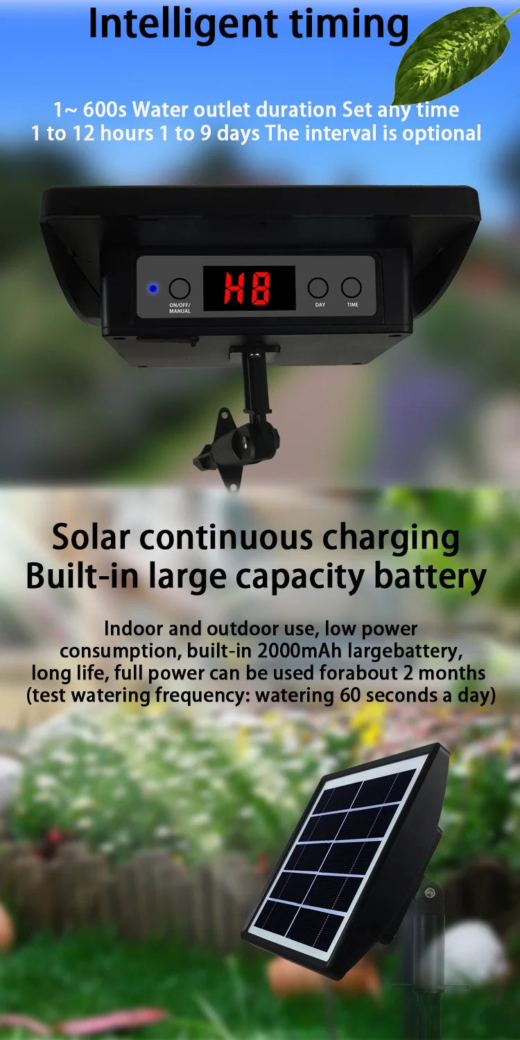 Solar Irrigation System for Garden Plant Automatic Drip Irrigation System DIY Garden Watering System Drip Hose Irrigation