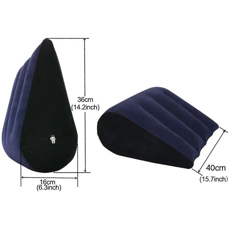 Inflatable Travel Pillow Multifunctional Body Pillow Lumbar Yoga Pillow Travel Positions Support Air Cushion Triangular Pillow