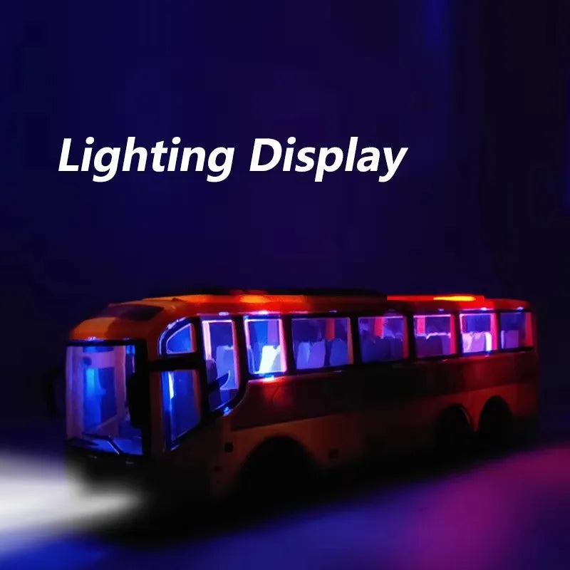 1:30 RC City Bus High Speed Racing Model RC Car School Bus Police Bus Tour Bus Realistic Beaming Lights Rubber Tires Toys Boys